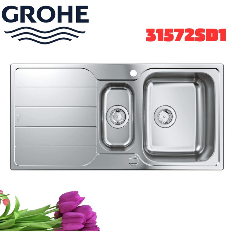 Chậu rửa bát Grohe 31572SD1 2 hố có bàn nhập khẩu Đức