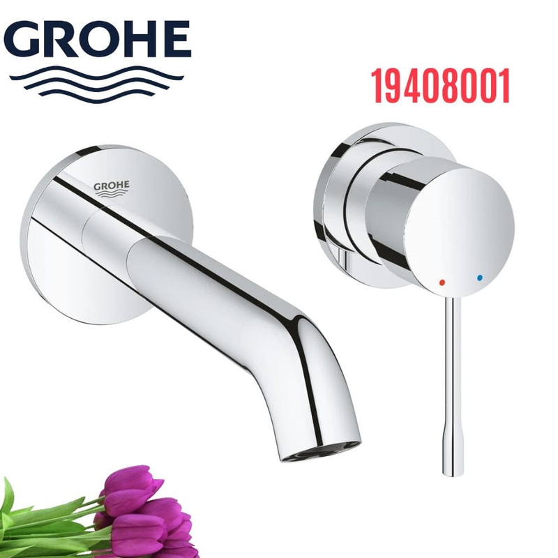 Vòi Chậu Lavabo Grohe 19408001 Nóng Lạnh gắn tường