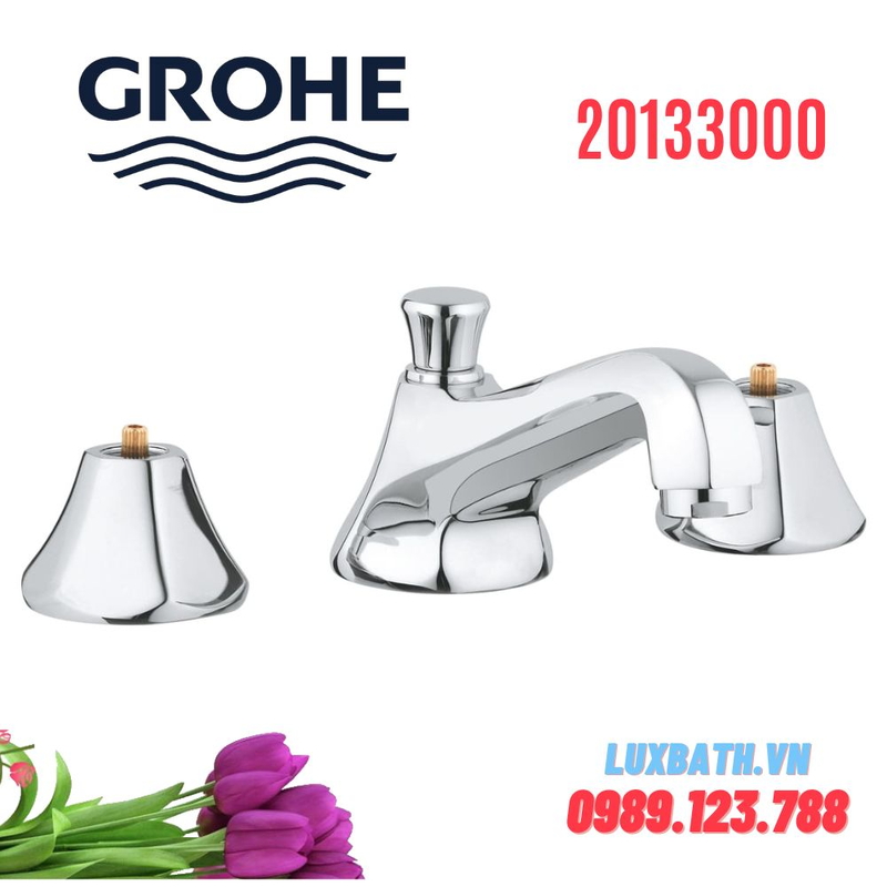 Vòi Chậu Lavabo Grohe 20133000 Nóng Lạnh 3 lỗ