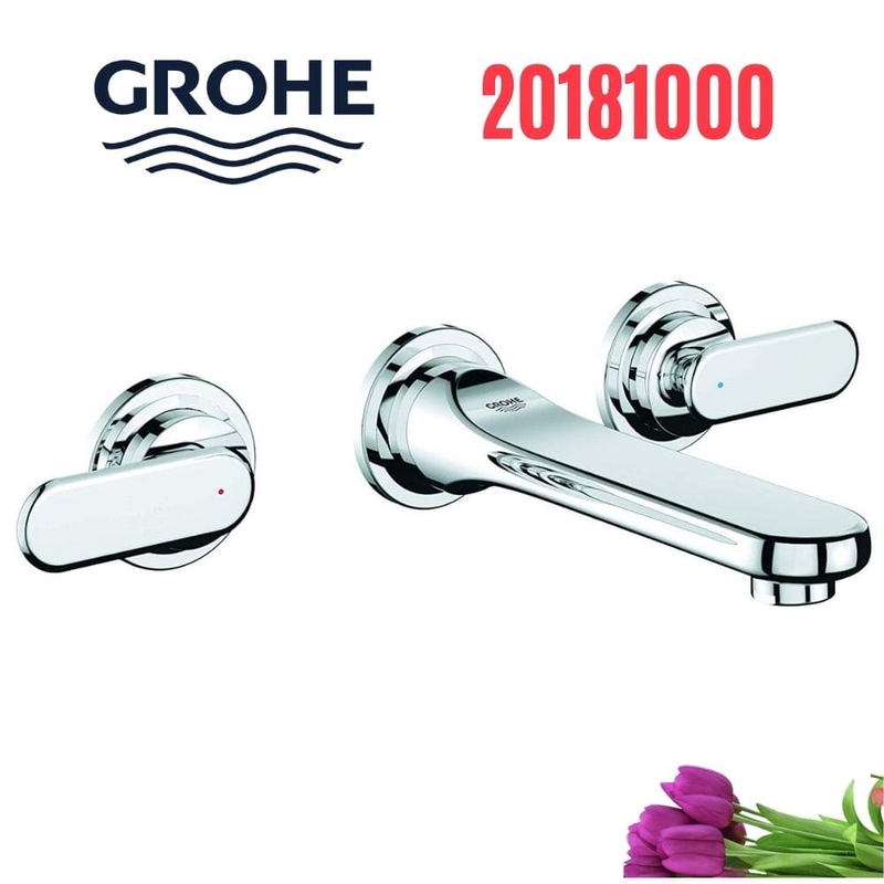 Vòi Chậu Lavabo Grohe 20181000 Nóng Lạnh gắn tường