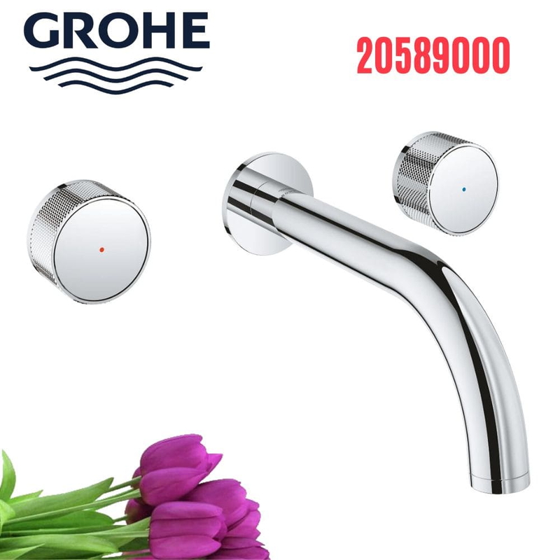 Vòi Chậu Lavabo Grohe 20589000 Nóng Lạnh gắn tường