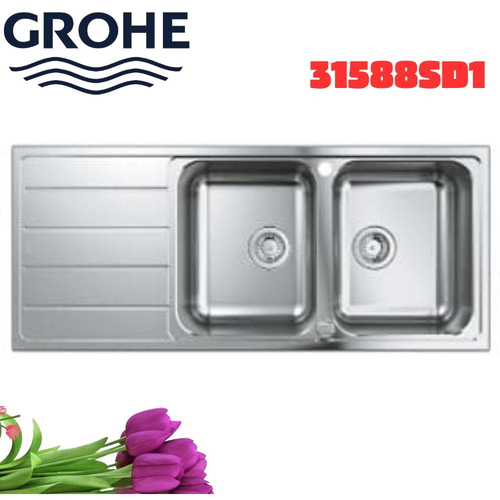 Chậu rửa bát Grohe 31588SD1 2 hố có bàn nhập khẩu Đức
