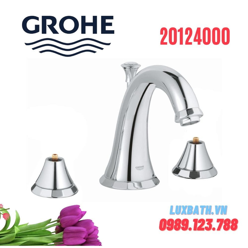 Vòi Chậu Lavabo Grohe 20124000 Nóng Lạnh 3 lỗ